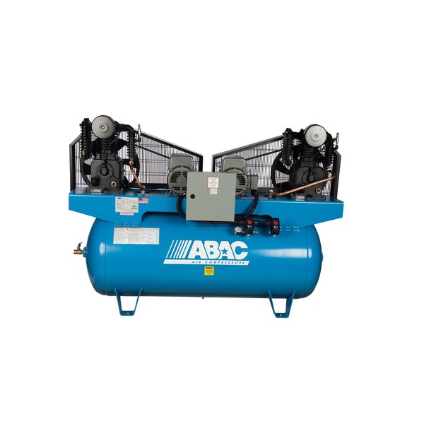 Abac IRONMAN 15 HP 2 x 7.5 HP 575 V Three Phase Two Stage 120 Gallon Horizontal Duplex Air Compressor ABC7-53120HD
